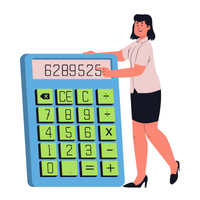 business woman with calculator