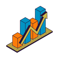 colorful graph with increase